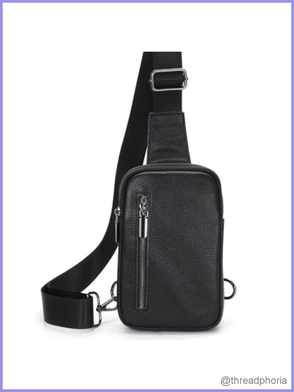 Genuine Cowhide Leather Sling Bag Crossbody Purse